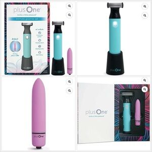 plusOne Intimate Groomer Set Body Hair Trimmer Travel Personal Massage Bullet